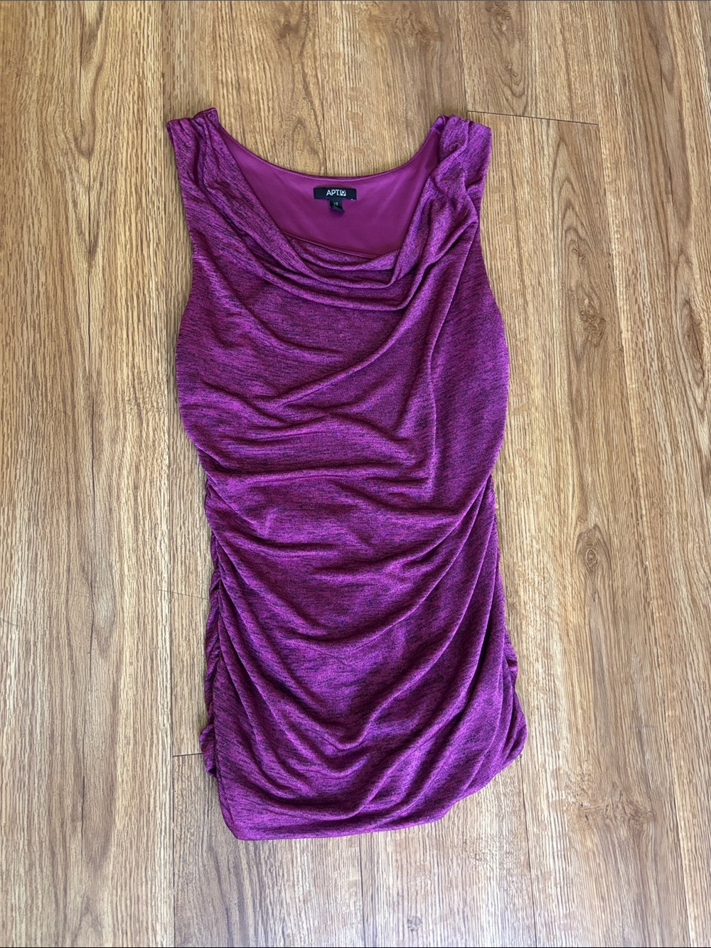 Apt. 9 Sleeveless Cowl Neck Ruched Camisole in Magenta Heather